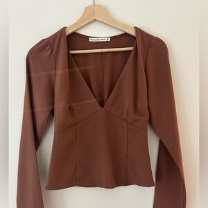 Abercrombie & Fitch Dusty Rose V-Neck Blouse